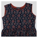 Blue Ajrakh Hand Block Printed Cotton Short Kurti