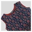 Blue Ajrakh Hand Block Printed Cotton Short Kurti