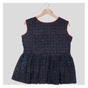 Blue Ajrakh Hand Block Printed Cotton Short Kurti
