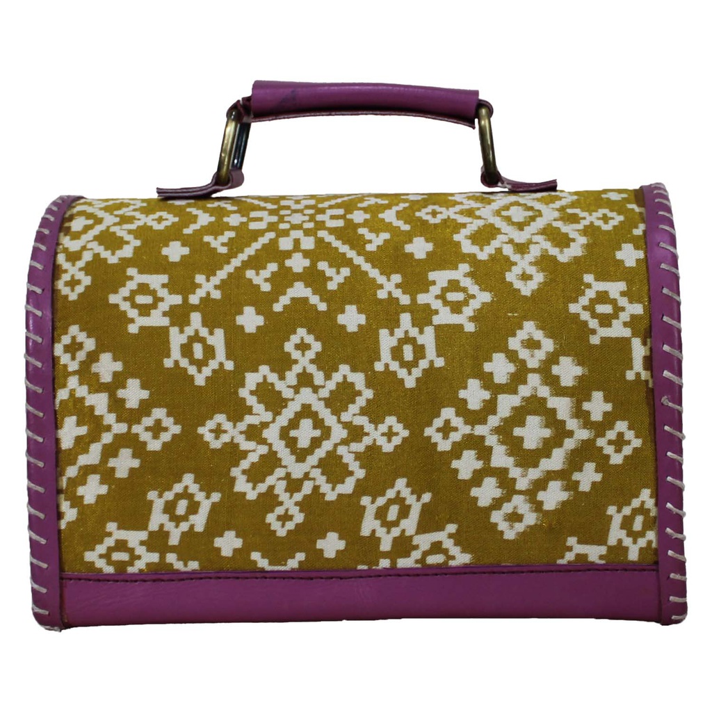 Handcrafted Kutchi Leather Sling Box Bag