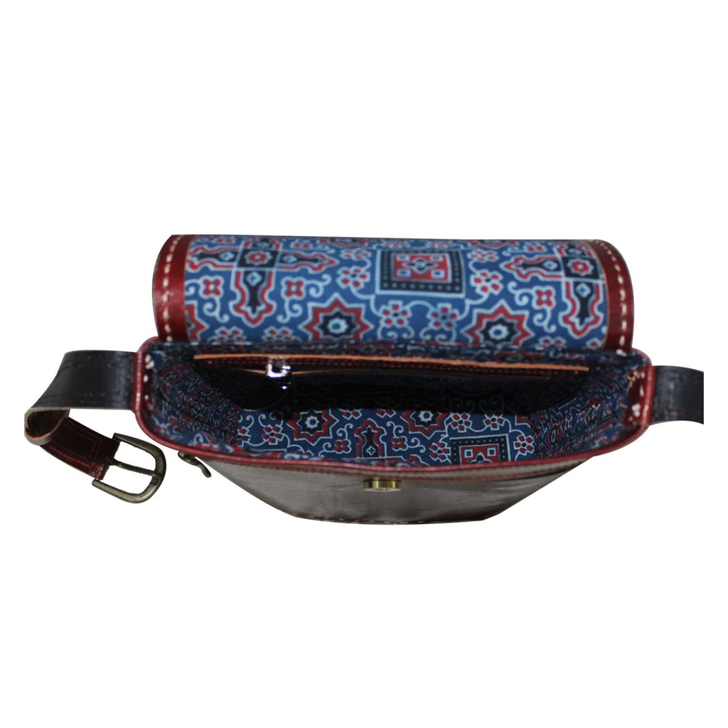 Handcrafted Kutchi Leather Sling Bag