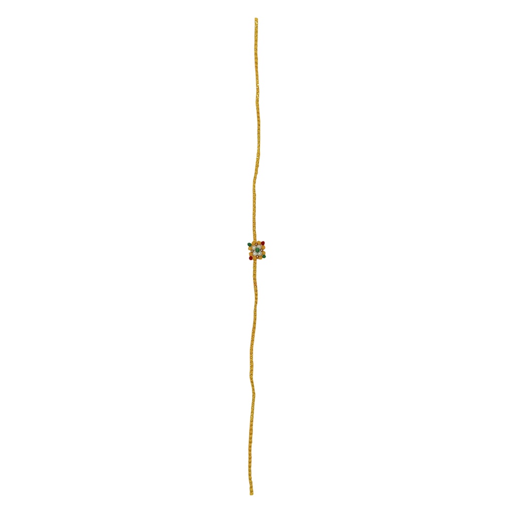 Hand Beaded Rakhi - Yellow