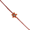 Hand Beaded Flower Design Rakhi - Multicolor