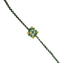 Hand Beaded Rakhi - Green
