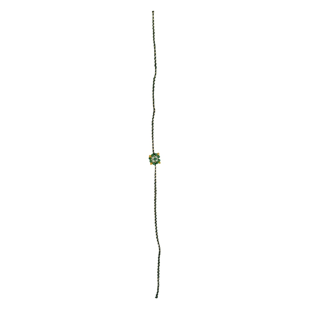 Hand Beaded Rakhi - Green