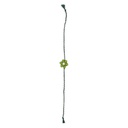 Hand Beaded Flower Design Rakhi - Light Green and White
