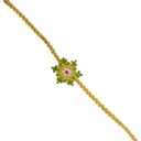 Hand Beaded Flower Design Rakhi - Multicolor