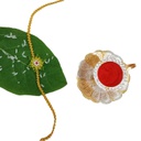 Hand Beaded Flower Design Rakhi - Multicolor