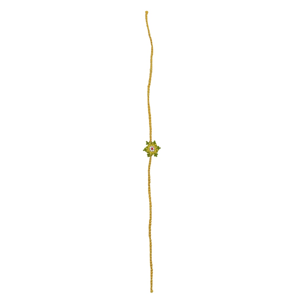Hand Beaded Flower Design Rakhi - Multicolor
