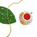 Hand Beaded Multicolor Flower Design Rakhi