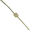 Hand Beaded Light Green and White Rakhi