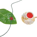 Hand Beaded Red Flower Design Rakhi