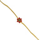 Hand Beaded Flower Design Multicolor Rakhi