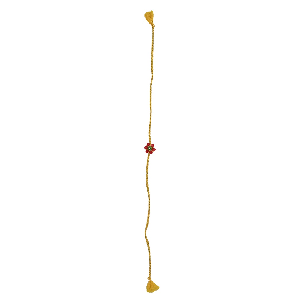 Hand Beaded Flower Design Multicolor Rakhi