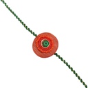 Handmade Orange and Red Beaded Bamboo Rakhi