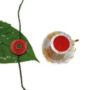 Handmade Orange and Red Beaded Bamboo Rakhi