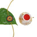 Handmade Orange and Yellow Beaded Bamboo Rakhi