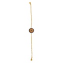 Handmade Orange and Yellow Beaded Bamboo Rakhi