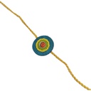 Handmade Light Green and Yellow Beaded Bamboo Rakhi