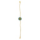 Handmade Light Green and Yellow Beaded Bamboo Rakhi