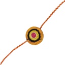 Handmade Black and Yellow Beaded Bamboo Rakhi