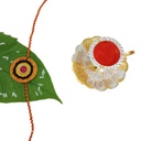 Handmade Black and Yellow Beaded Bamboo Rakhi