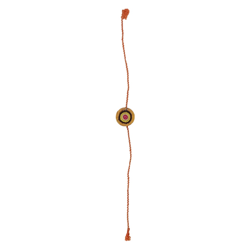 Handmade Black and Yellow Beaded Bamboo Rakhi