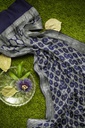 Navy Blue Georgette Handwoven Neemzari Bandhani Dupatta