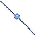 Handmade Sky Blue and White Beaded Rakhi