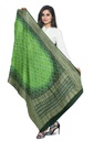 Parrot Green and Green Georgette Handwoven Neemzari Bandhani Dupatta