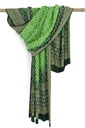 Parrot Green and Green Georgette Handwoven Neemzari Bandhani Dupatta
