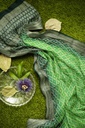 Parrot Green and Green Georgette Handwoven Neemzari Bandhani Dupatta