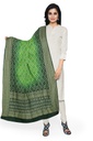 Parrot Green and Green Georgette Handwoven Neemzari Bandhani Dupatta