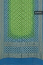 Parrot Green and Sky Blue Georgette Handwoven Neemzari Bandhani Dupatta