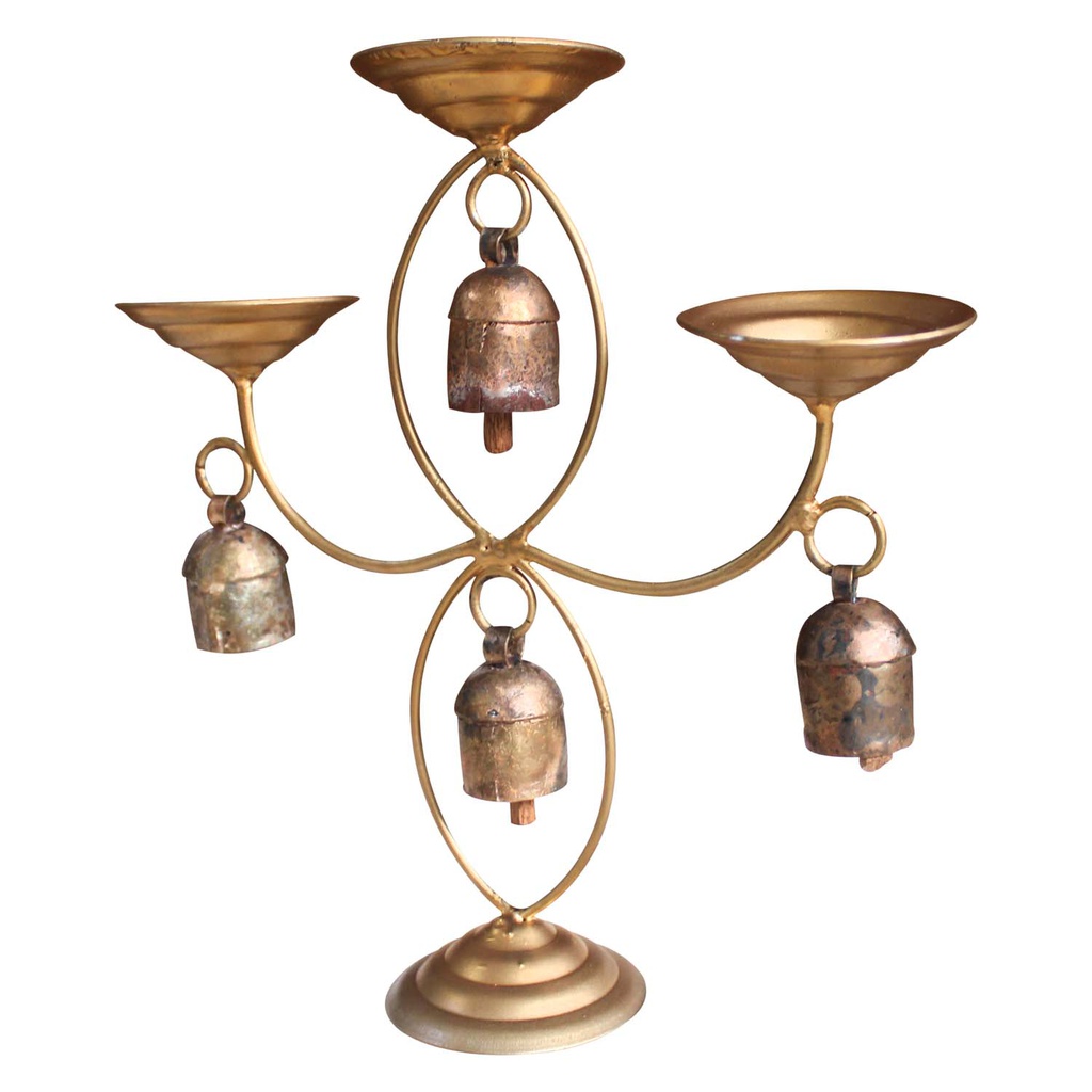Handmade Decorative Diya Stand Copper Bell