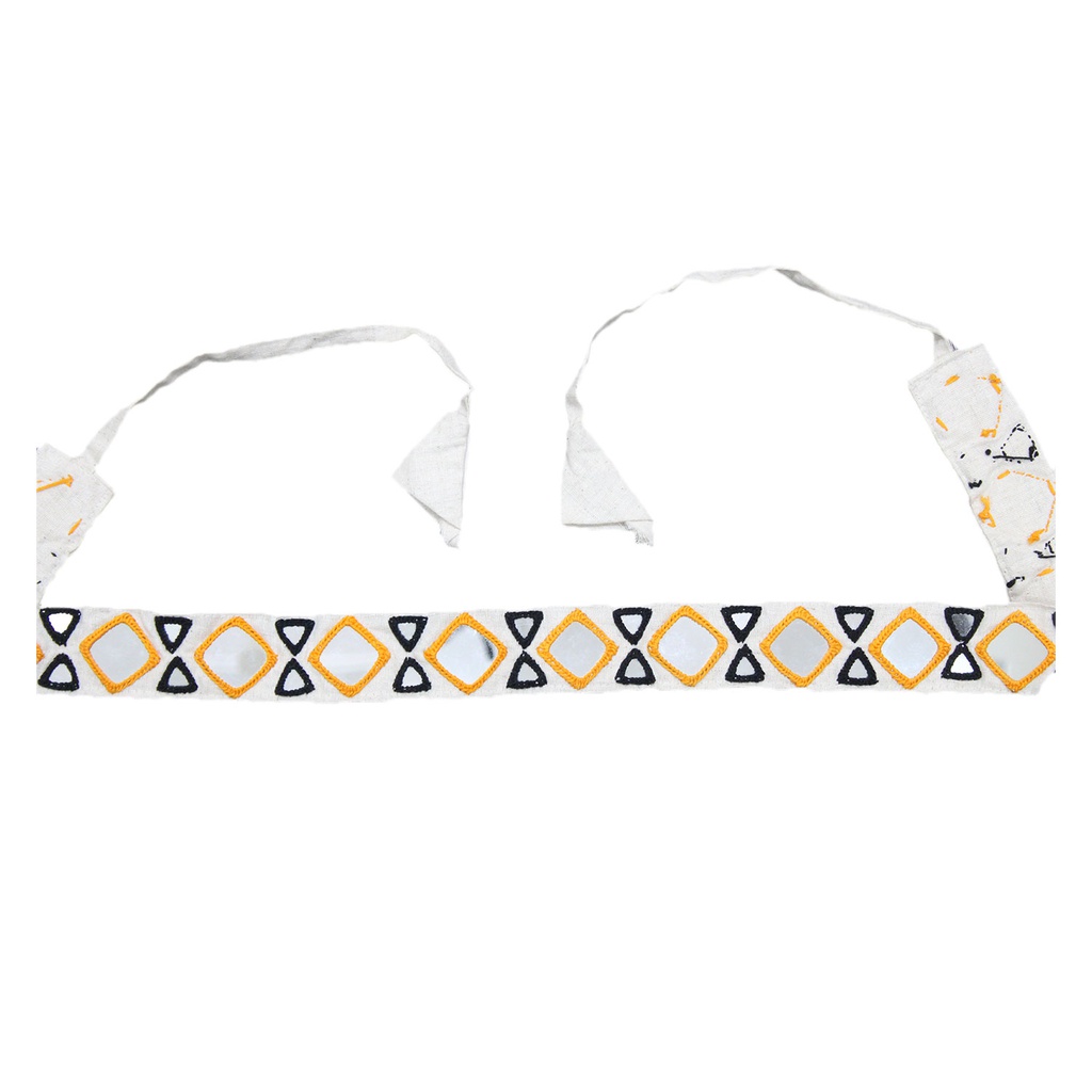 Mirror Work Embroidery Black Kamarbandh Belt