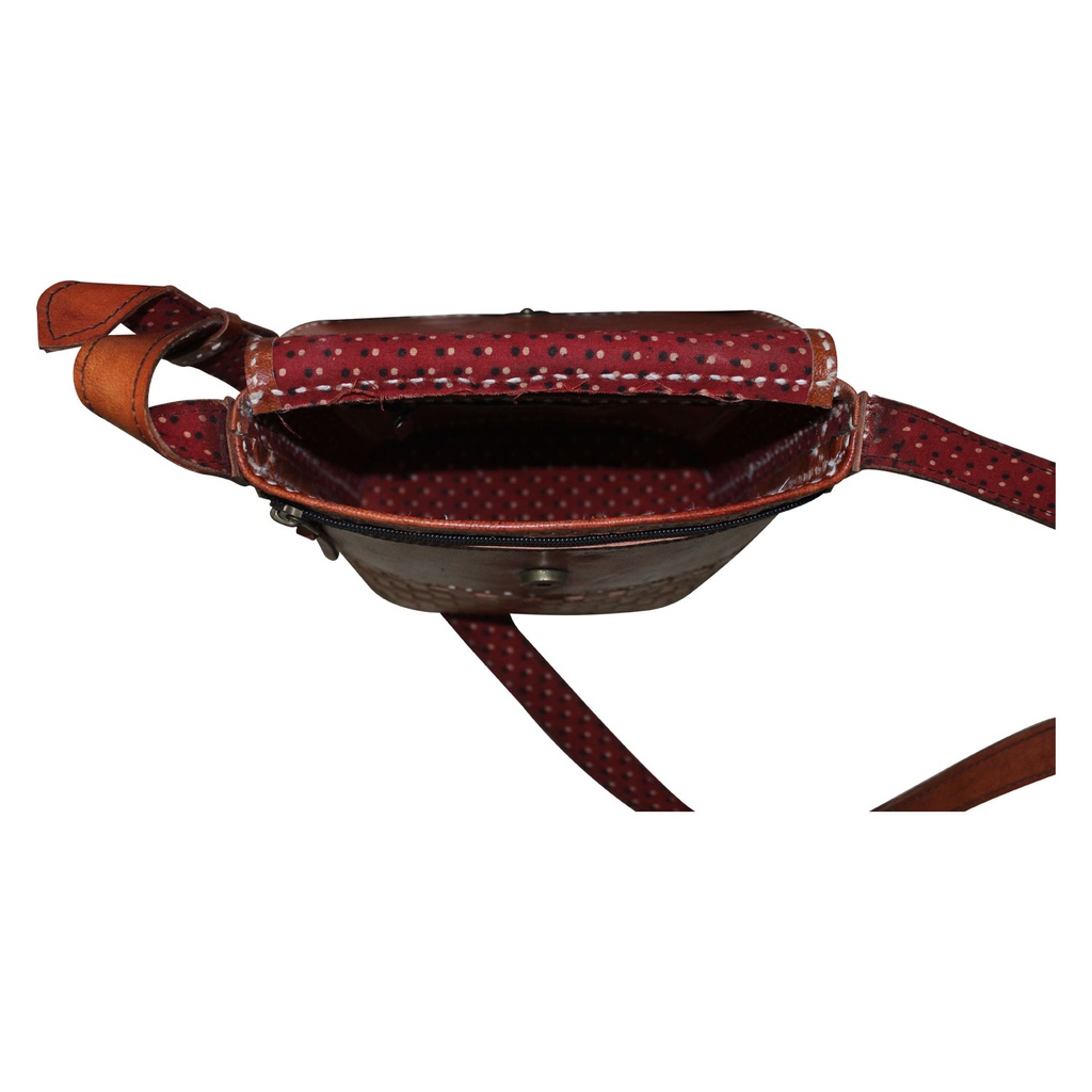Handcrafted Kutchi Leather Sling Bag