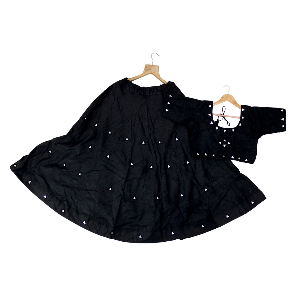 Handmade Black Cotton Chaniya Choli