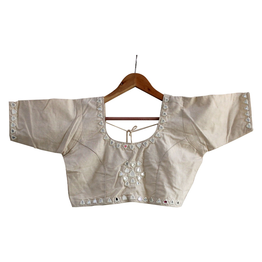 Handmade Off-White Cotton Chaniya Choli