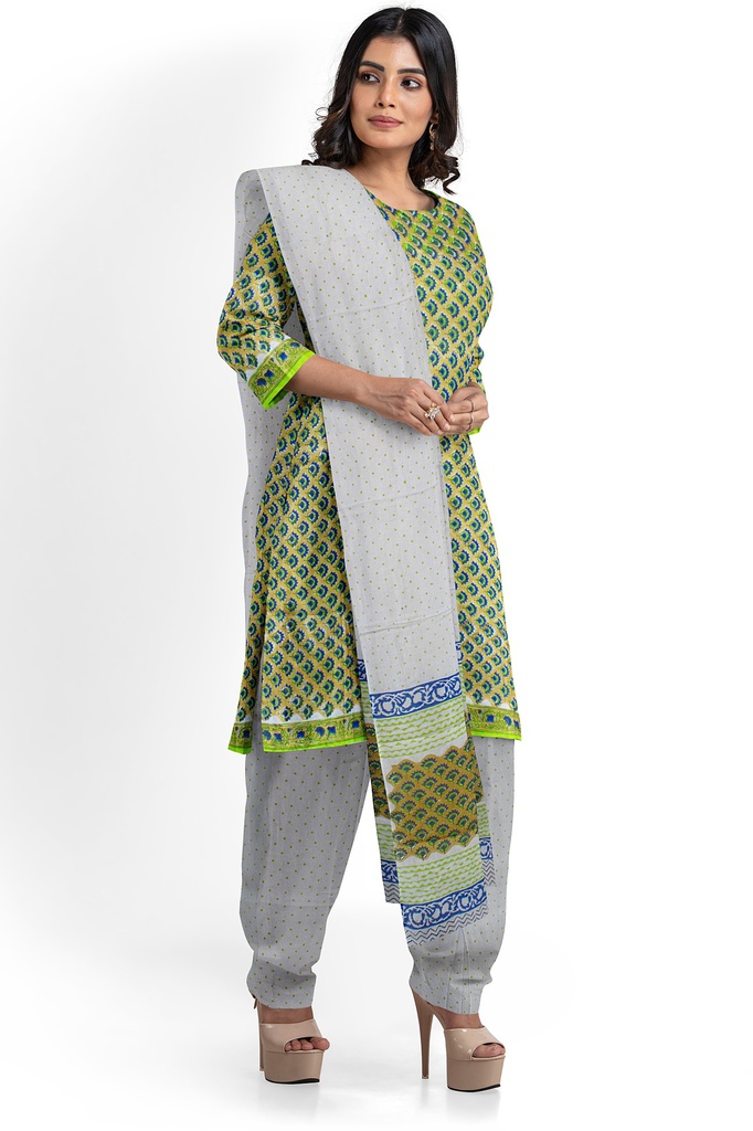 Hand Block Print Cotton Dress Material / Salwar Suit