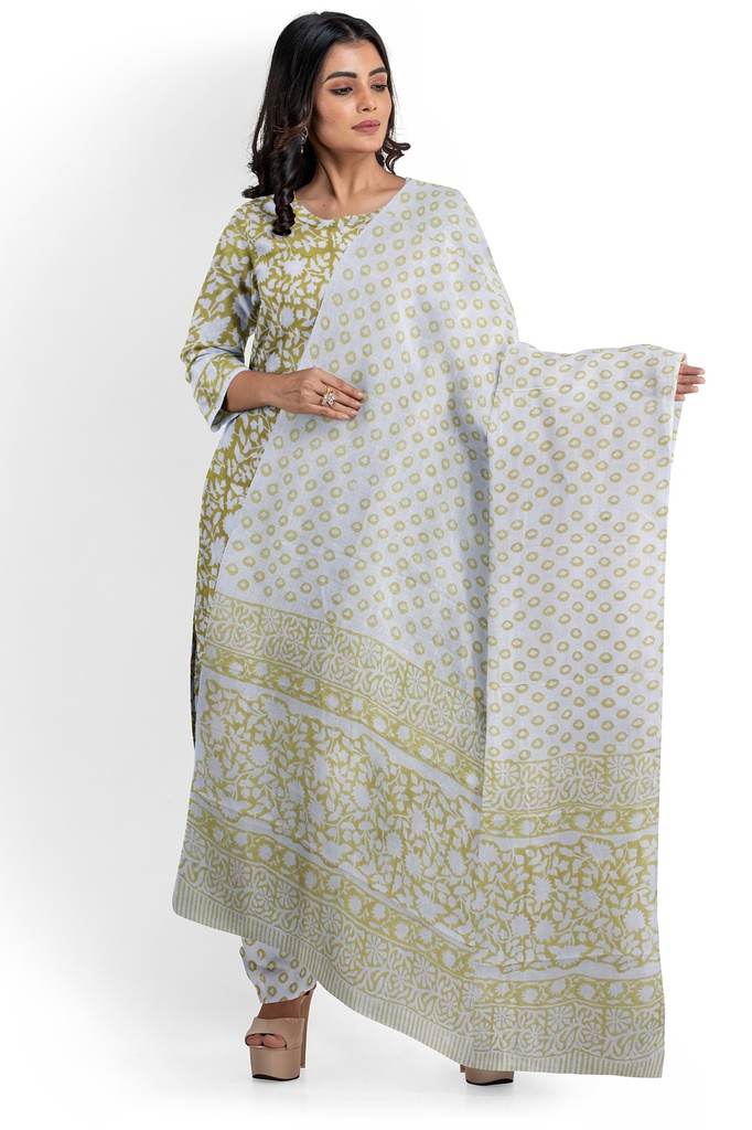 Hand Block Print Cotton Dress Material / Salwar Suit