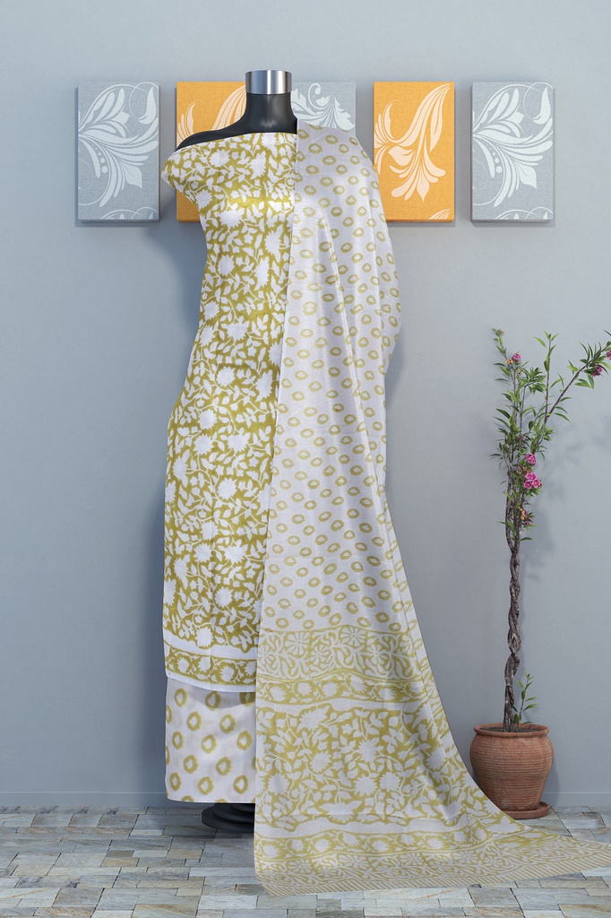 Hand Block Print Cotton Dress Material / Salwar Suit