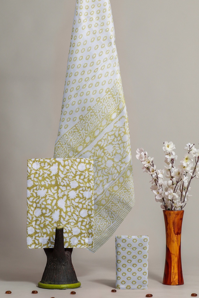 Hand Block Print Cotton Dress Material / Salwar Suit