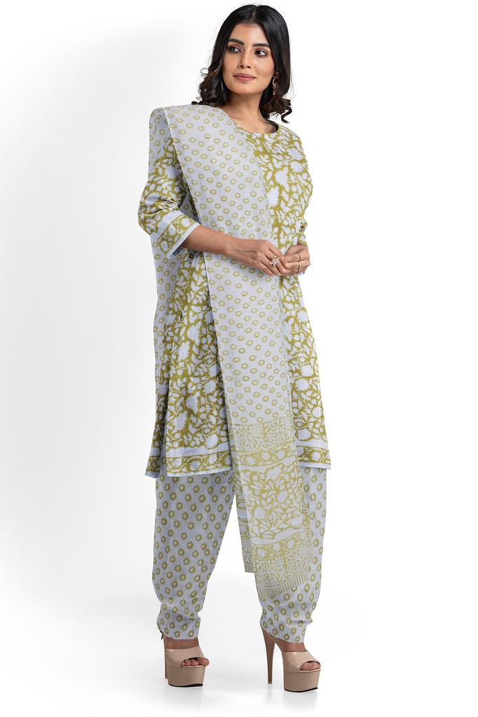 Hand Block Print Cotton Dress Material / Salwar Suit