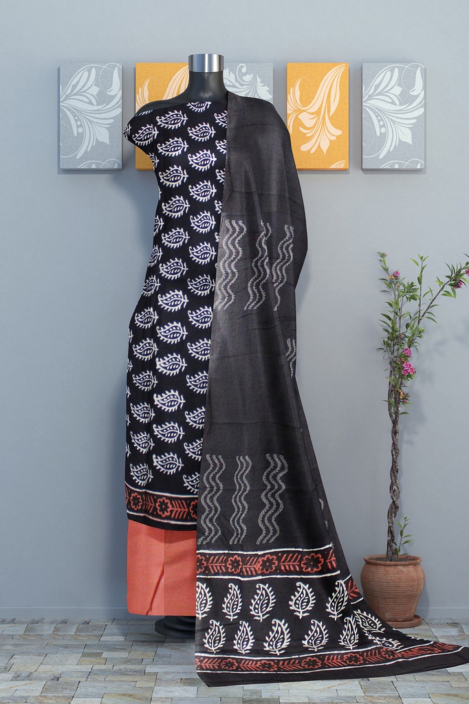 Hand Block Print Cotton Dress Material / Salwar Suit