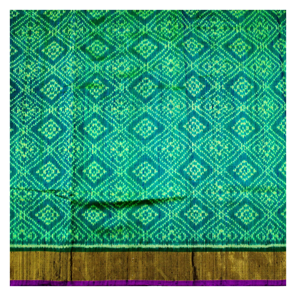 Handwoven Sea Green Single Ikat Material/Fabric