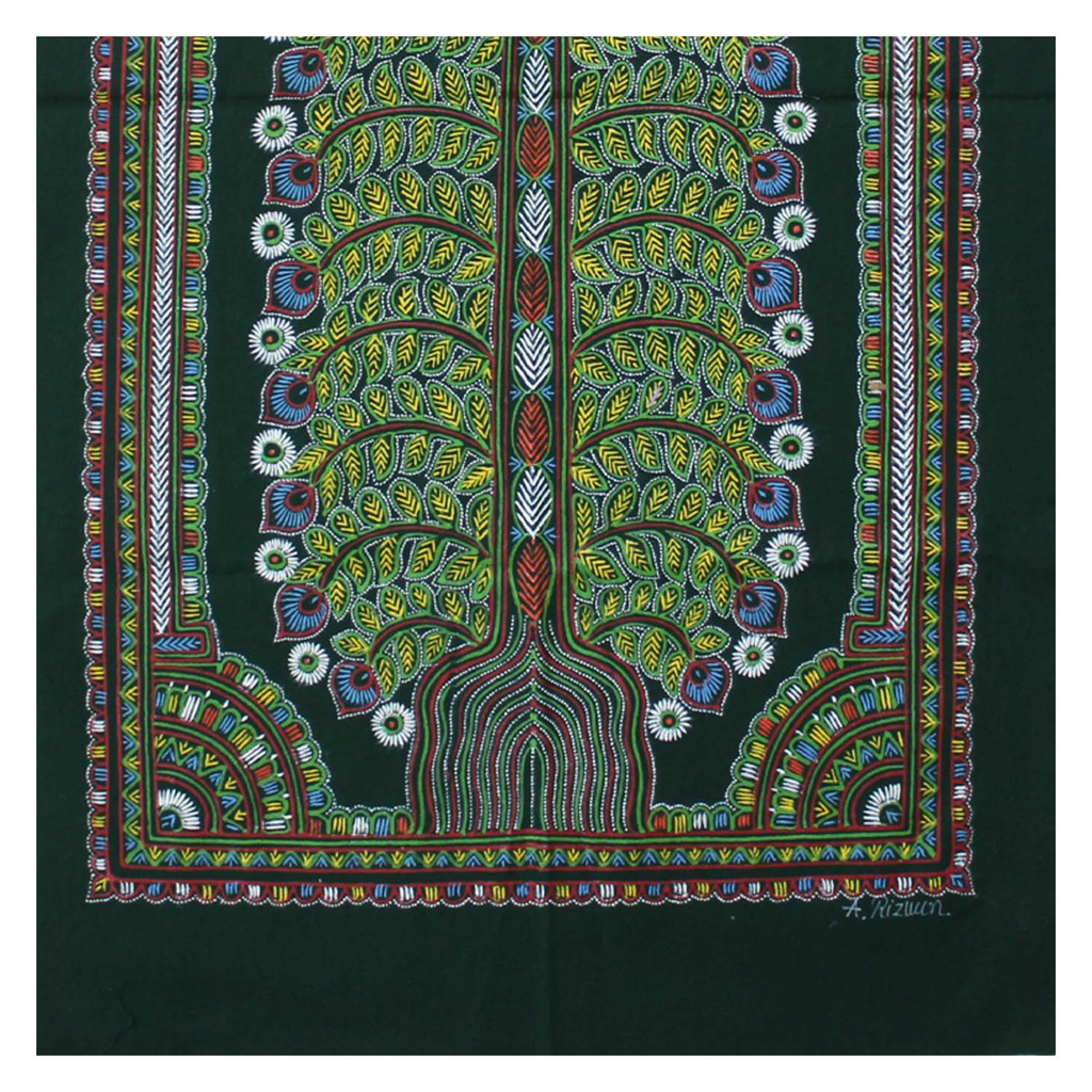 Handmade Rogan Painting - Green