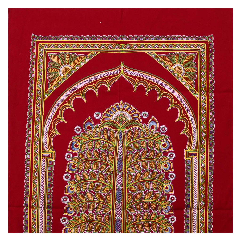 Handmade Rogan Painting - Red