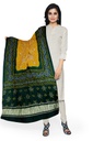 Green and Mustard Handwoven Gaji Silk Bandhani Dupatta