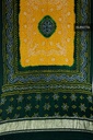 Green and Mustard Handwoven Gaji Silk Bandhani Dupatta